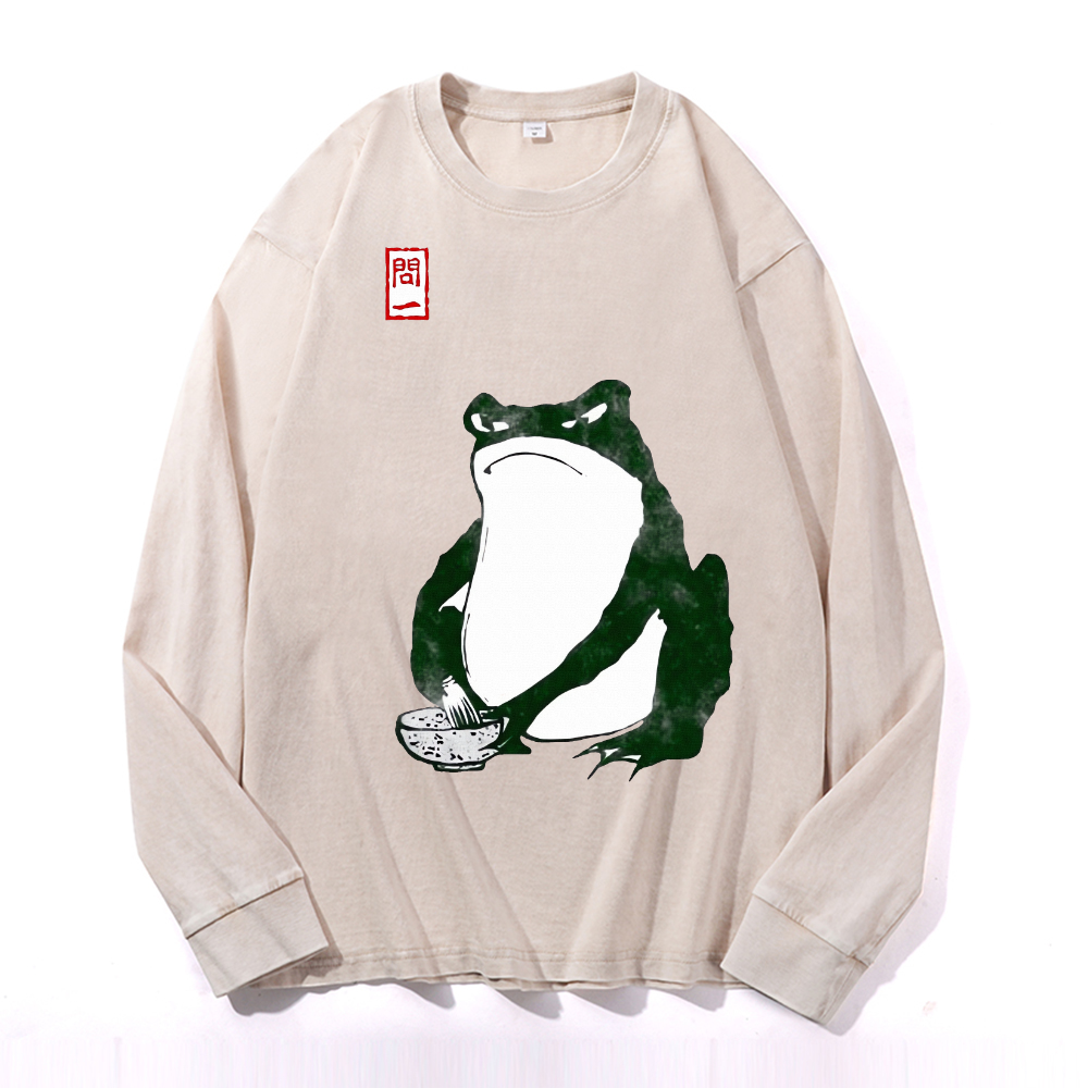 Matsumoto Hoji Frog Vintage Cotton Wash Crewneck Sweatshirt