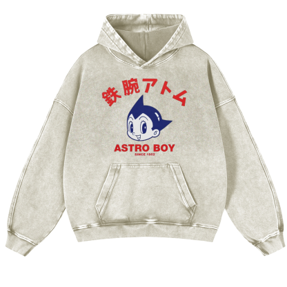 Astro Boy Vintage Washed Thick Cotton Hoodie