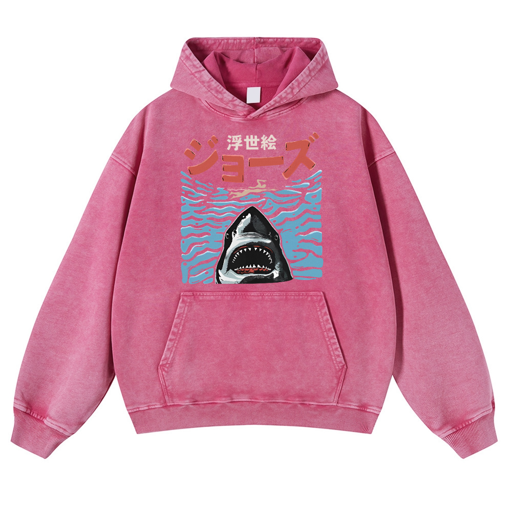 Jaws Vintage Washed Thick Cotton Hoodie