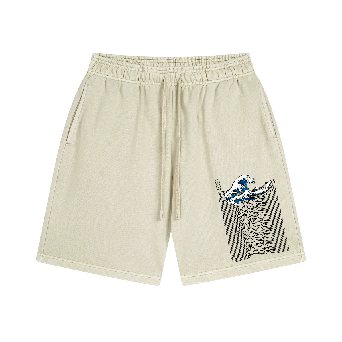 Katsushika Hokusai Wave Vintage Pure Thick Cotton Shorts
