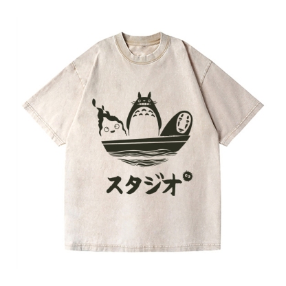 Ghibli Vintage Wash Japanese Design T-Shirt