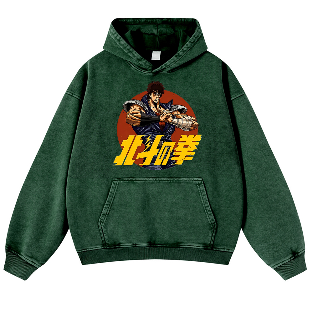 Fist of the North Star Vintage Washed Thick Cotton Hoodie