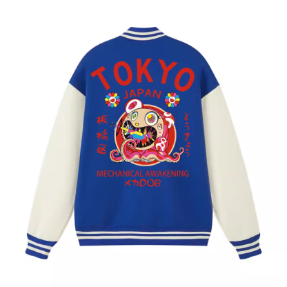 TM Sunflower Octopus Tokyo Japan Vintage Cotton Varsity Jacket