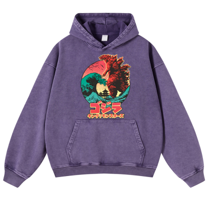 Kaiju Vintage Washed Thick Cotton Hoodie