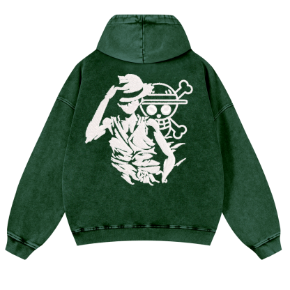 OP Vintage Washed Cotton Back Art Hoodie