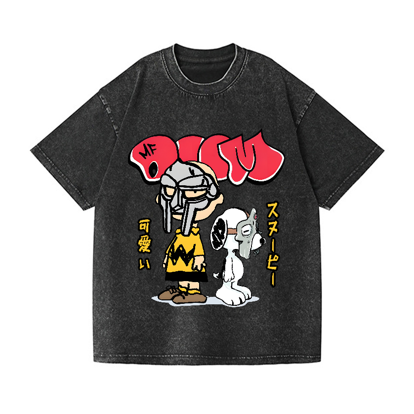 Snoopy MF Doom Vintage Wash Japanese Design T-Shirt