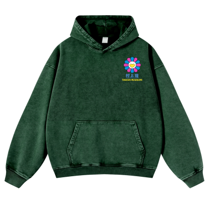 TM Sunflower Vintage Washed Cotton Back Art Hoodie