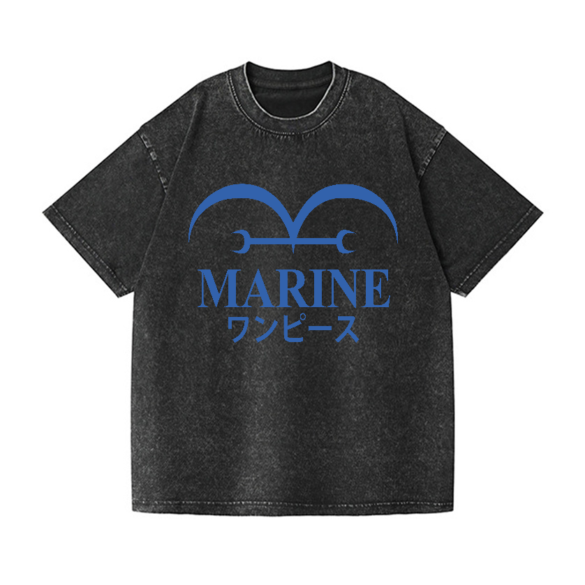 One Piece Marine Vintage Wash Japanese Design T-Shirt