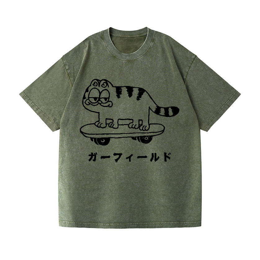 Garfield Cat Vintage Wash Japanese Design T-Shirt