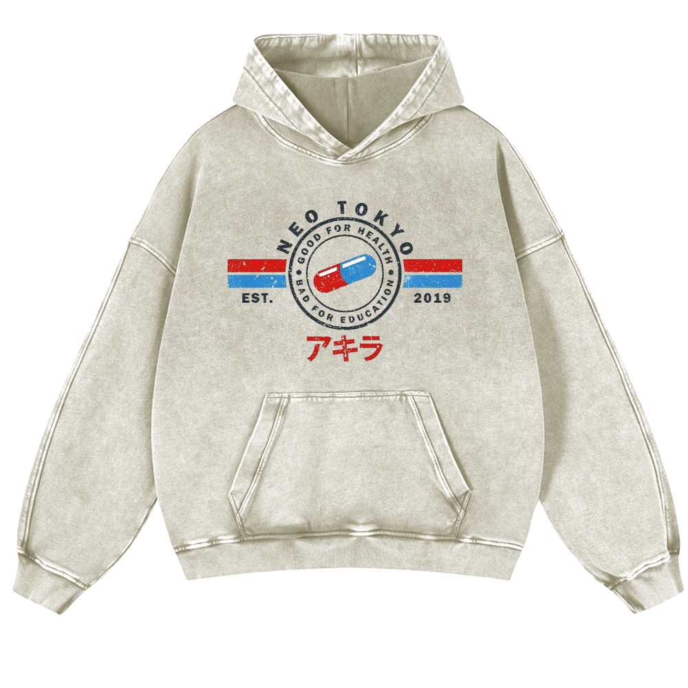Akira Vintage Washed Thick Cotton Hoodie