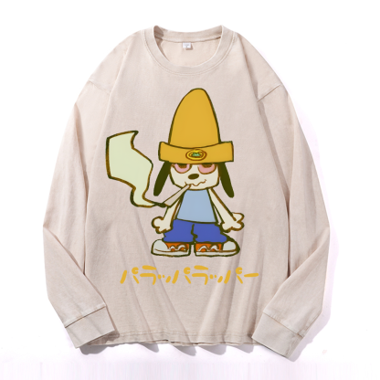 PaRappa the Rapper Vintage Cotton Wash Long-sleeve T-shirt