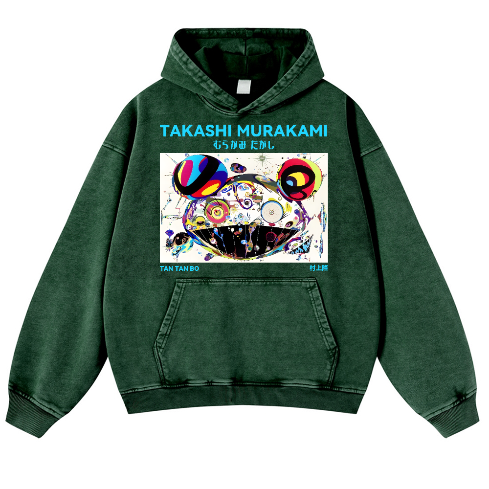 Japan Sunflower Panda TM Vintage Washed Thick Cotton Hoodie