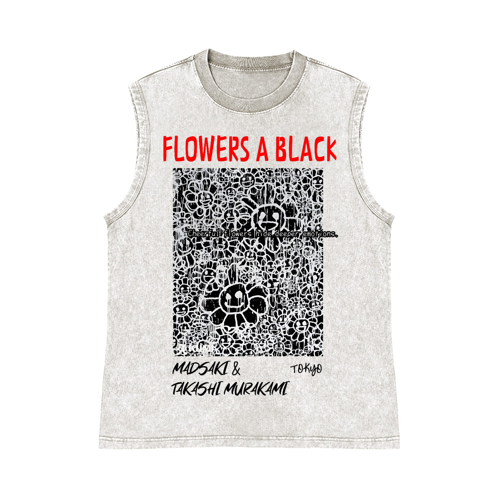 Madsaki Sunflower TM Pure Cotton Wash-Dyed Sleeveless Tank Top