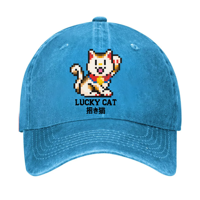 TM Mosaic Lucky Cat Vintage Cotton Cap