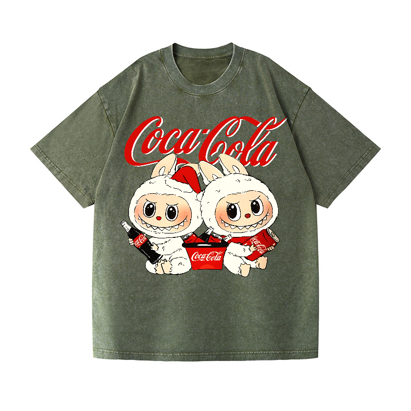 Coca Cola Labubu Vintage Wash Japanese Design T-Shirt