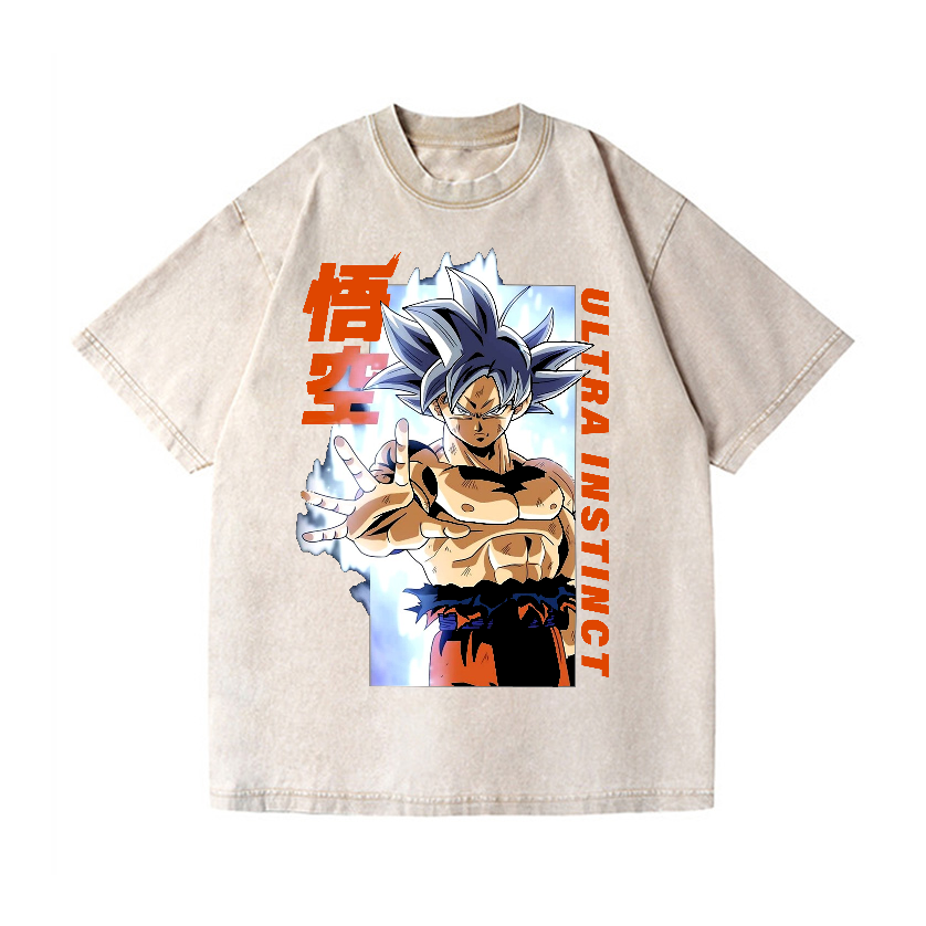 Dragon Ball Son Goku Ultra Instinct Vintage Wash Japanese Design T-Shirt