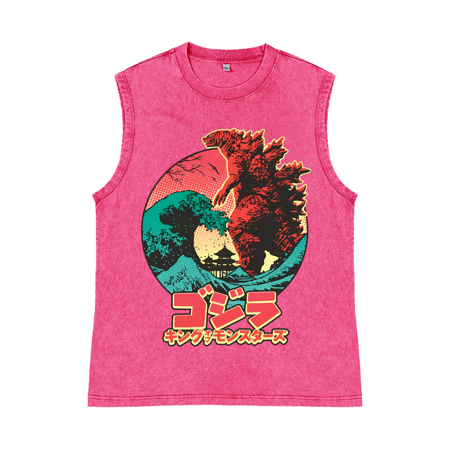 Kaiju Pure Cotton Wash-Dyed Sleeveless Tank Top