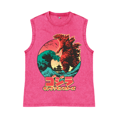 Kaiju Pure Cotton Wash-Dyed Sleeveless Tank Top
