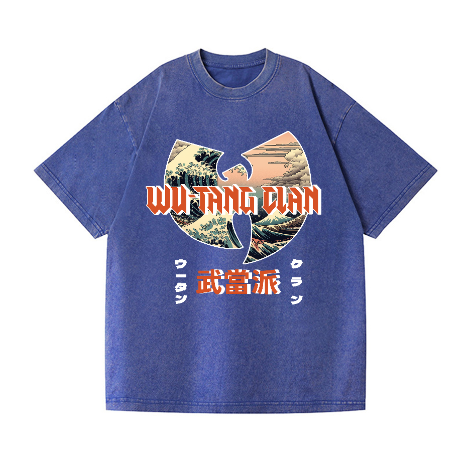 Wu-Tang Clan Ukiyoe Wave Vintage Wash Japanese Design T-Shirt