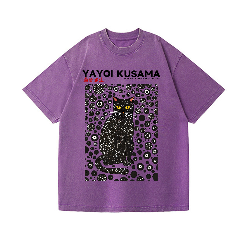 Yayoi Kusama Cat Vintage Wash Japanese Design T-Shirt