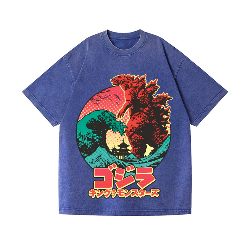 Godzilla Vintage Wash Japanese Design T-Shirt