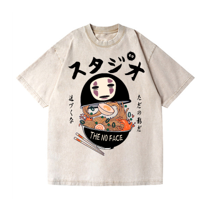 Ghibli No Face Kaonashi Ramen Vintage Wash Japanese Design T-Shirt
