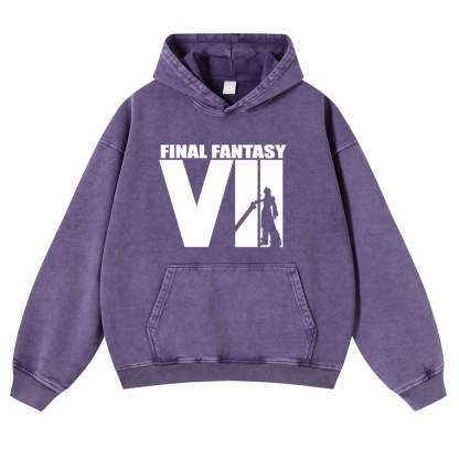 Final Fantasy Vintage Washed Thick Cotton Hoodie