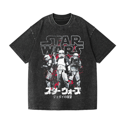 Storm Trooper Star Wars Vintage Wash Japanese Design T-Shirt