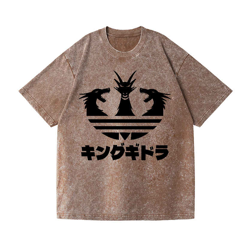 King Ghidorah Kaiju Vintage Wash Japanese Design T-Shirt