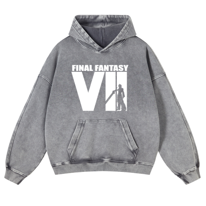 Final Fantasy Vintage Washed Thick Cotton Hoodie
