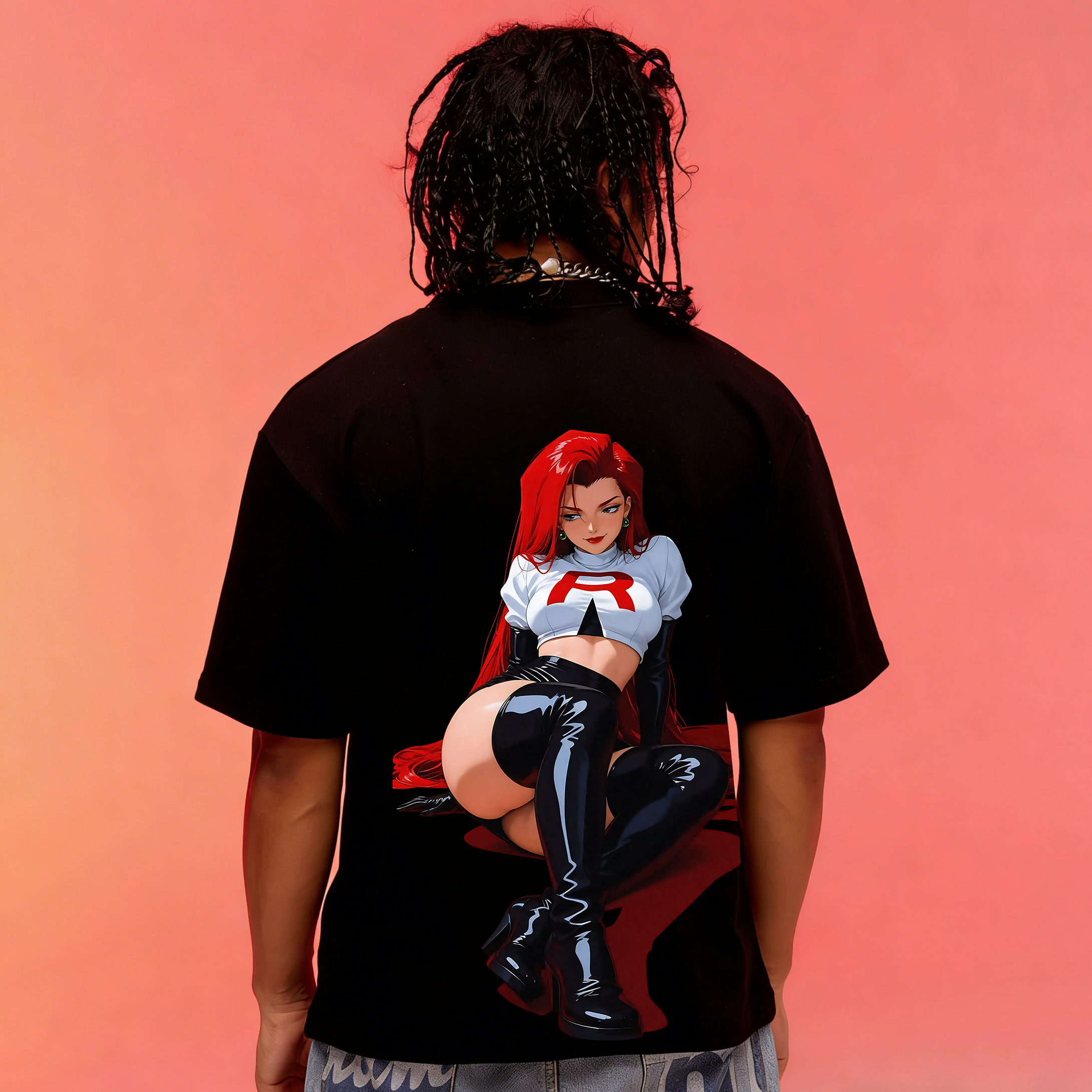 Rocket Girl Jessie Back Art Cotton Tee