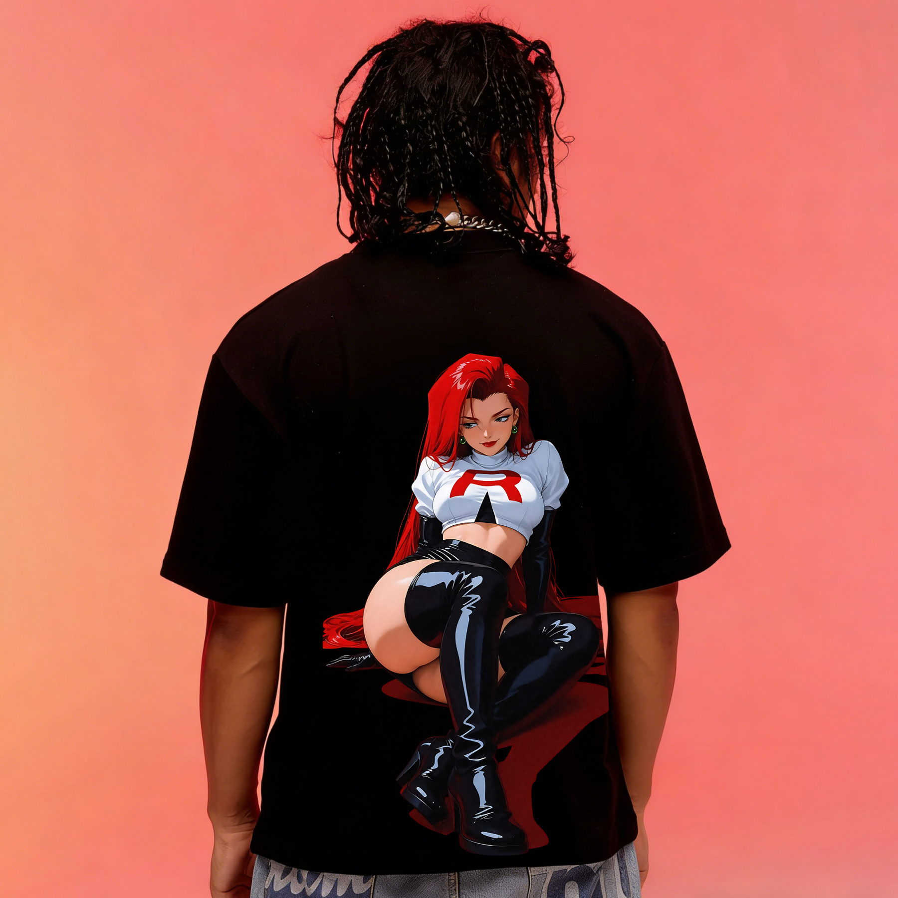 Rocket Girl Jessie Back Art Cotton Tee