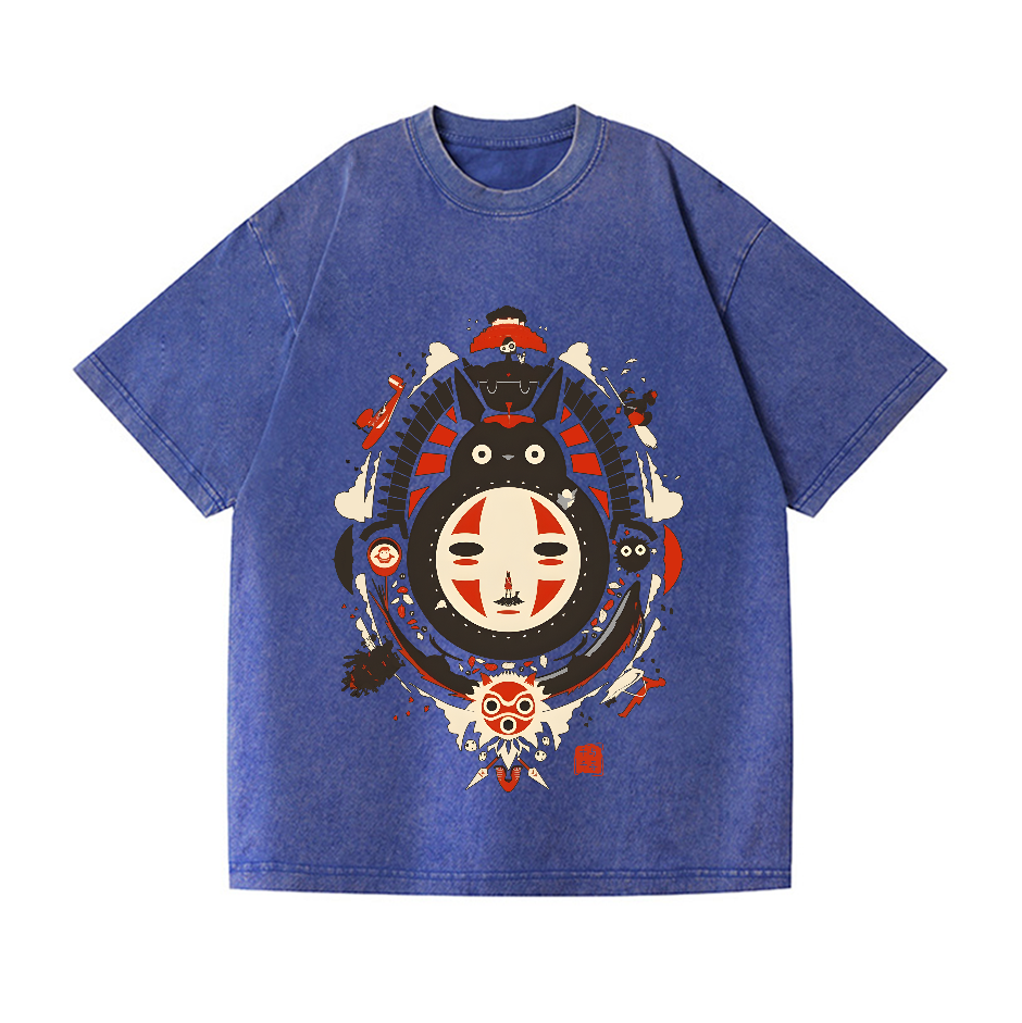 Ghibli Totoro No Face Kaonashi Vintage Wash Japanese Design T-Shirt