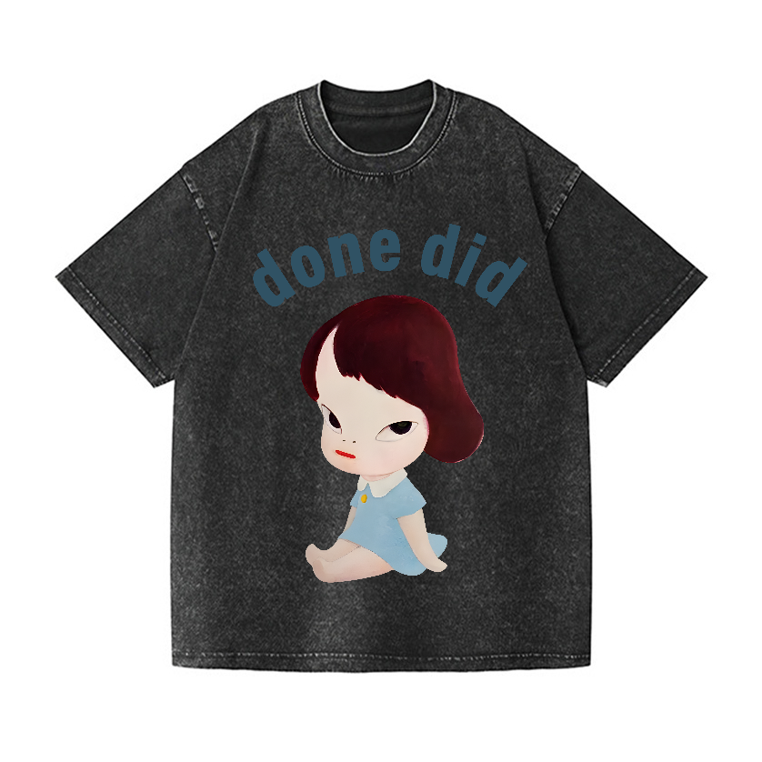 Yoshitomo Nara Vintage Wash Japanese Design T-Shirt