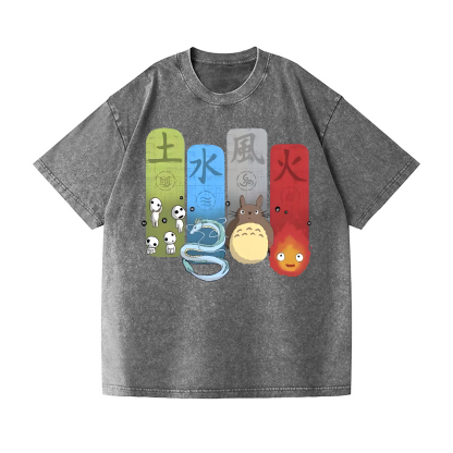 Ghibli Totoro Vintage Wash Japanese Design T-Shirt