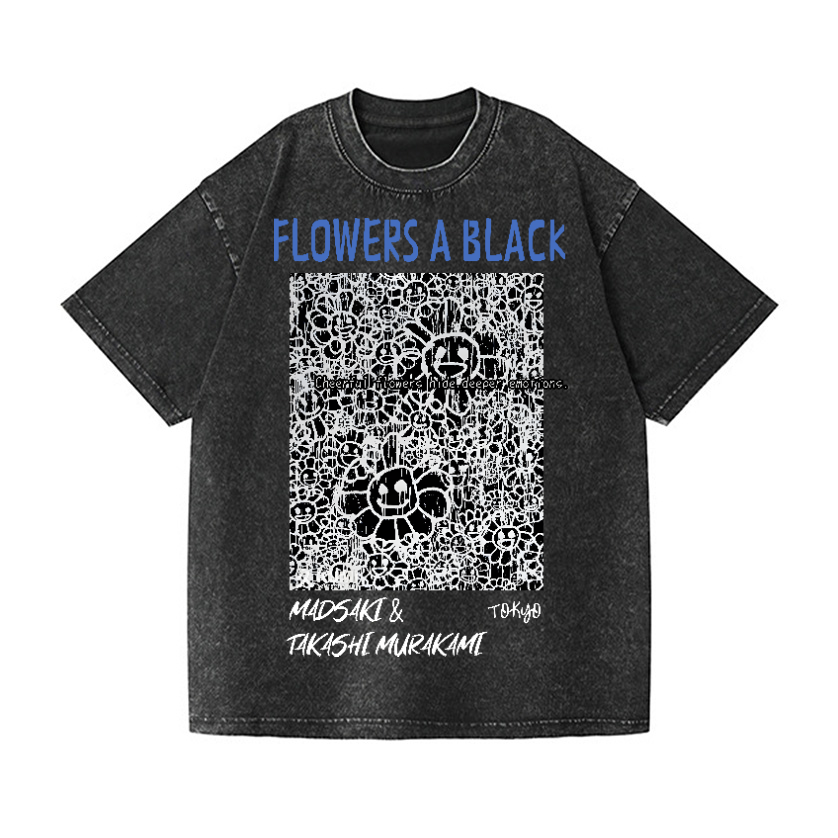 Flower TM Vintage Wash Japanese Design T-Shirt