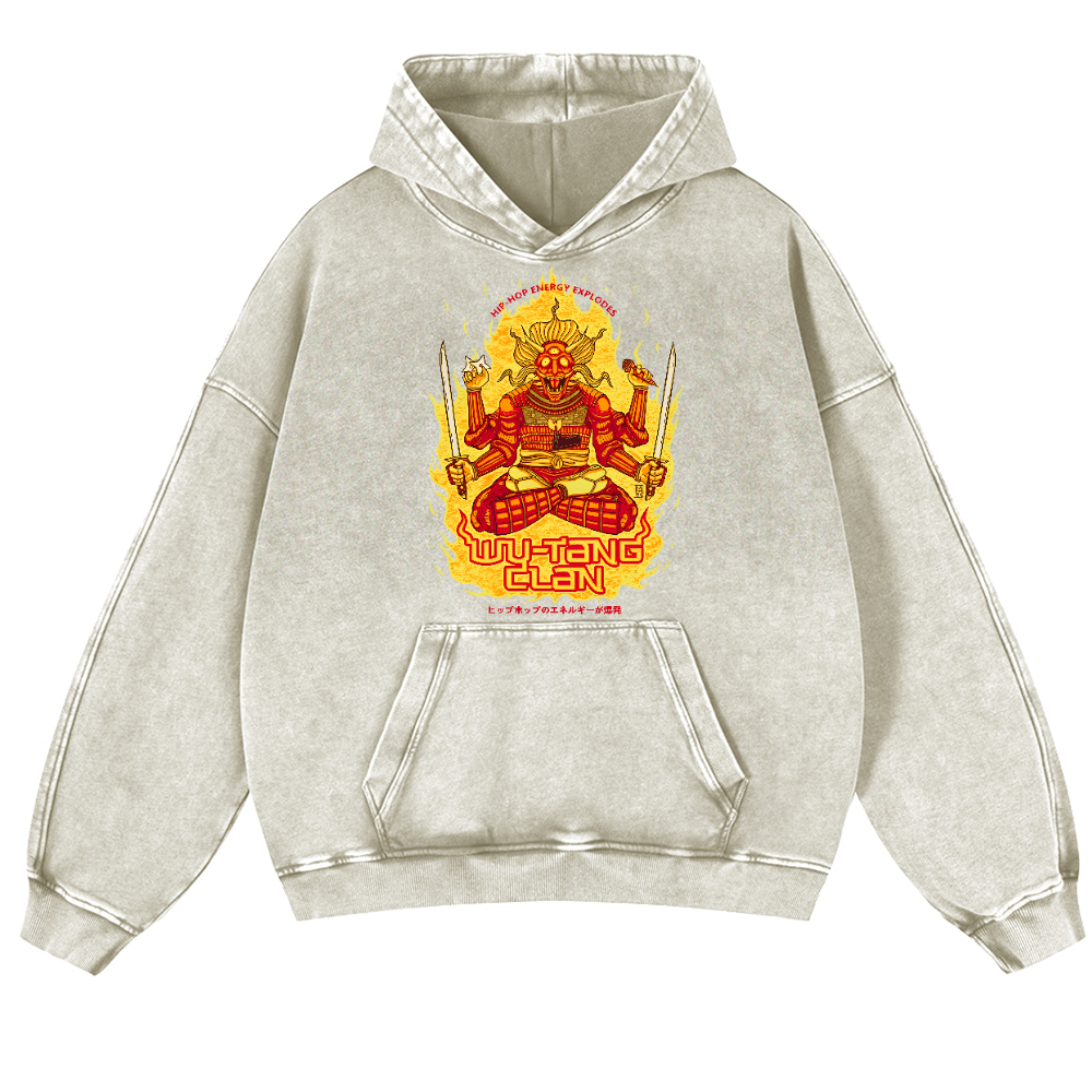Wu Tang Clan Vintage Washed Thick Cotton Hoodie