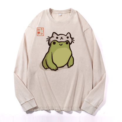 Matsumoto Hoji Frog Vintage Cotton Wash Crewneck Sweatshirt