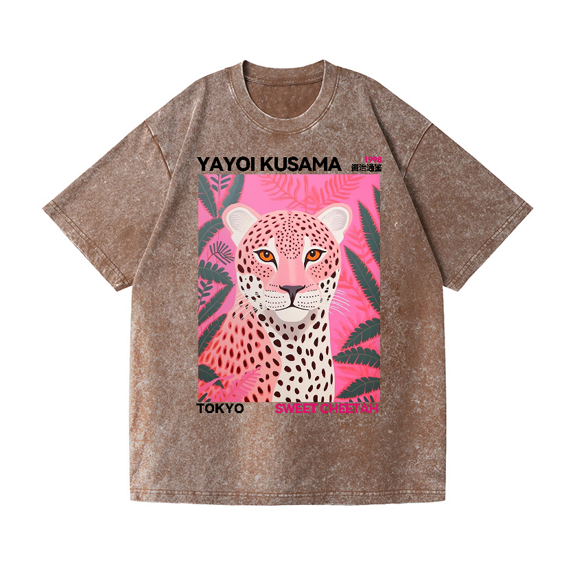 Yayoi Kusama Sweet Cheetah Vintage Wash Japanese Design T-Shirt