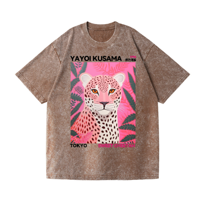 Yayoi Kusama Sweet Cheetah Vintage Wash Japanese Design T-Shirt