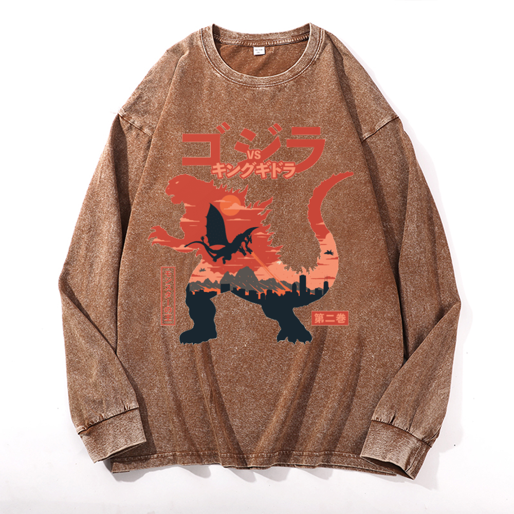 Kaiju Vintage Cotton Wash Crewneck Sweatshirt