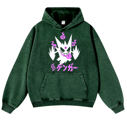 Gengar Vintage Washed Thick Cotton Hoodie