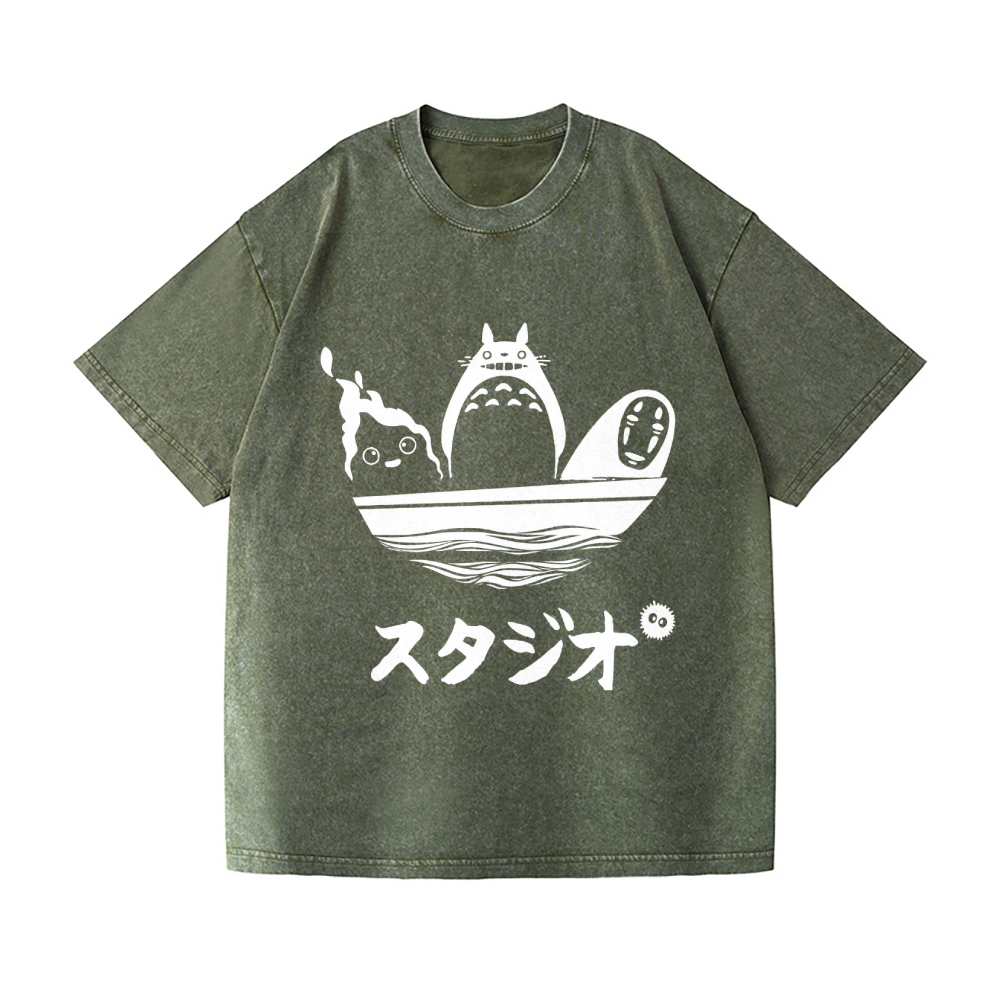 Ghibli Vintage Wash Japanese Design T-Shirt