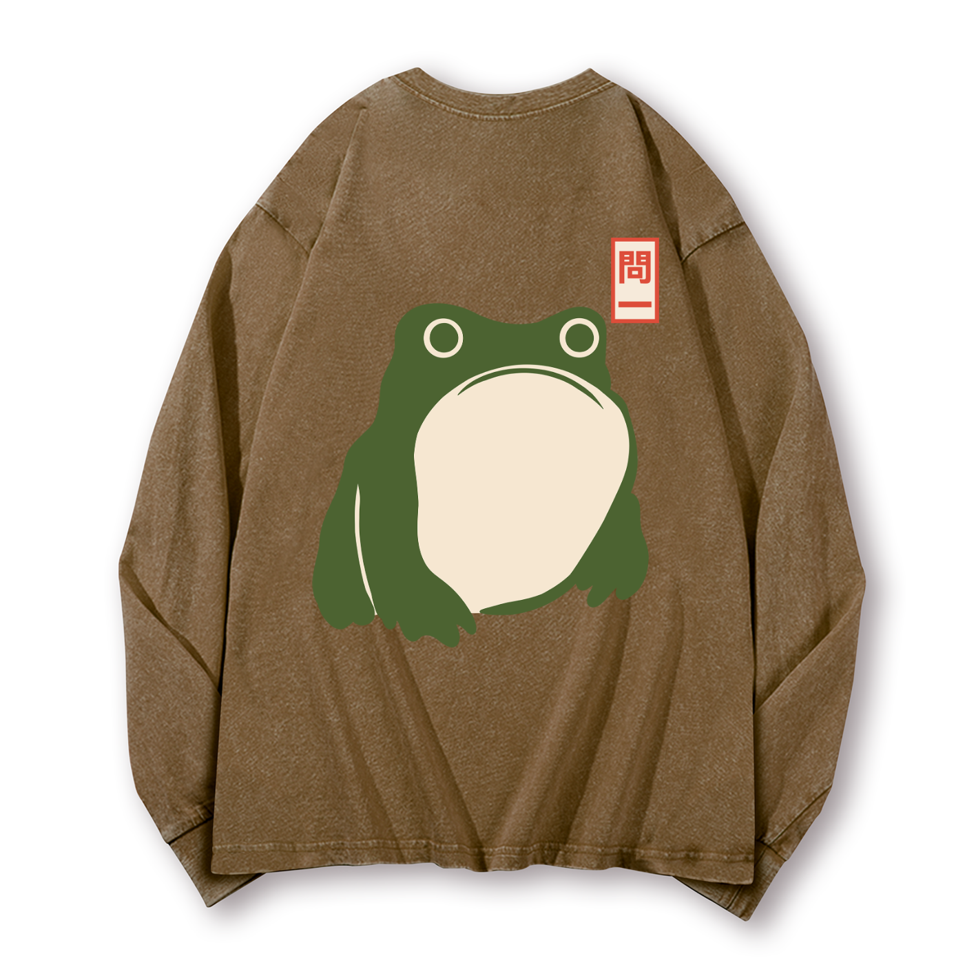 Matsumoto Hoji Frog Vintage Washed Cotton Back Art Long-sleeve T-shirt