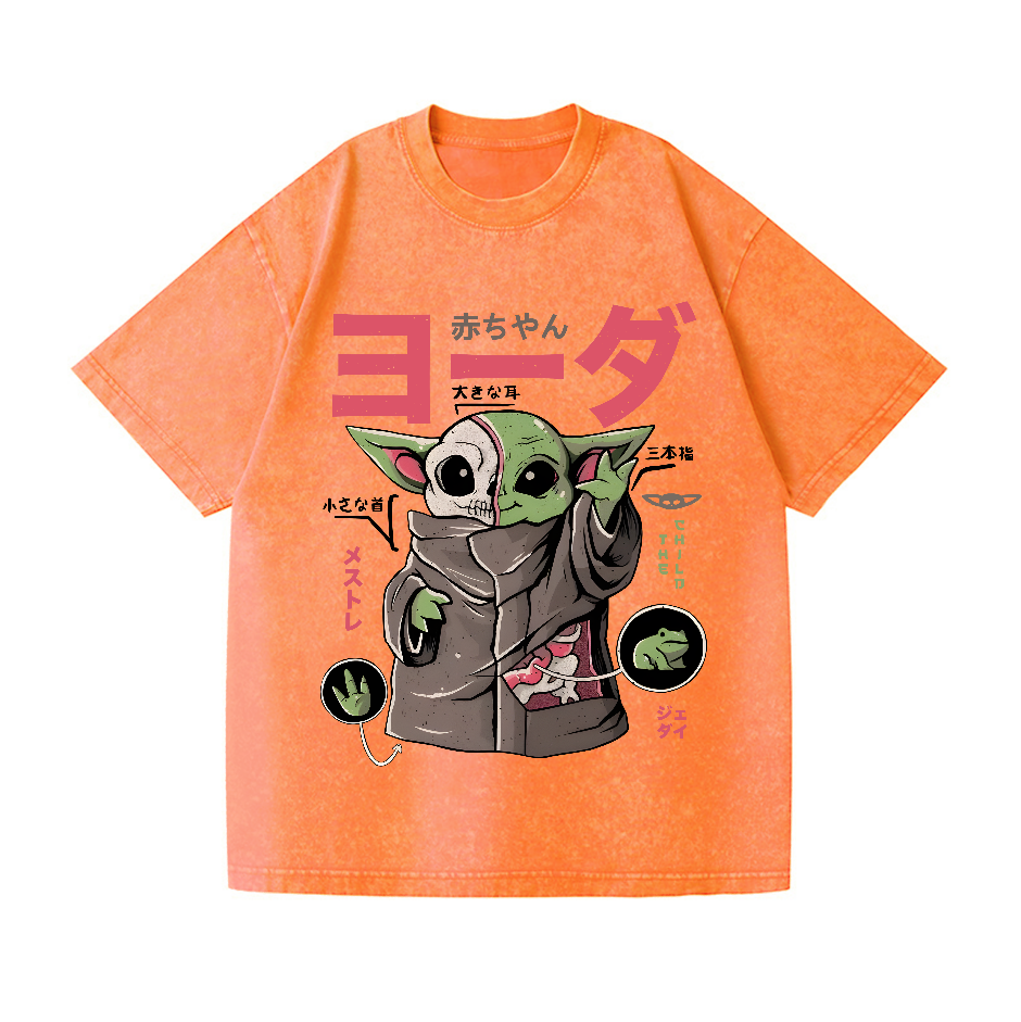 Star Wars Yoda Vintage Wash Japanese Design T-Shirt