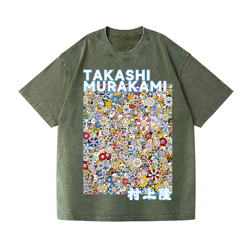 Flower TM Vintage Wash Japanese Design T-Shirt