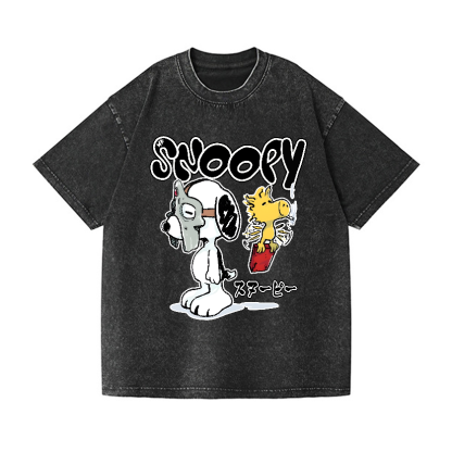 Snoopy MF Doom Vintage Wash Japanese Design T-Shirt