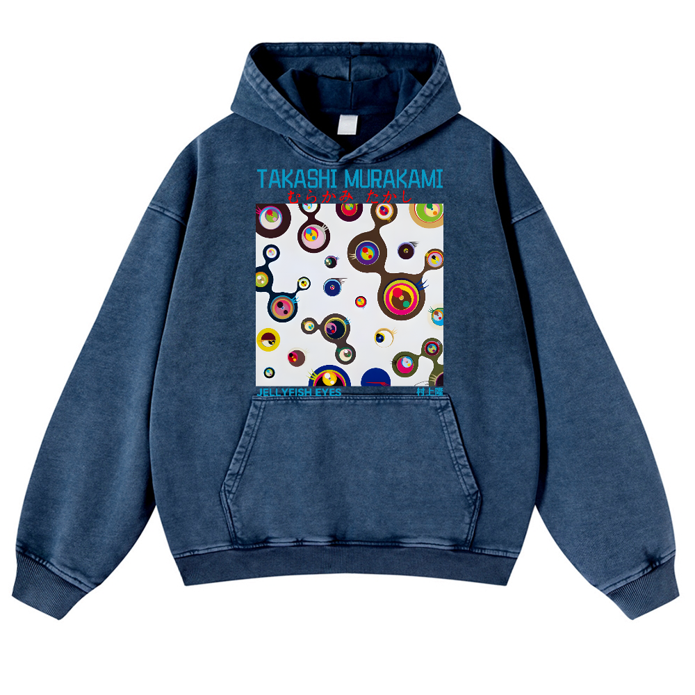 Jellyfish Eyes TM Vintage Washed Thick Cotton Hoodie