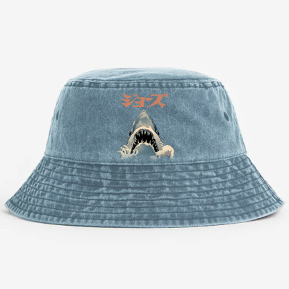 Jaws Ukiyoe Vintage 100% Cotton Bucket Hat