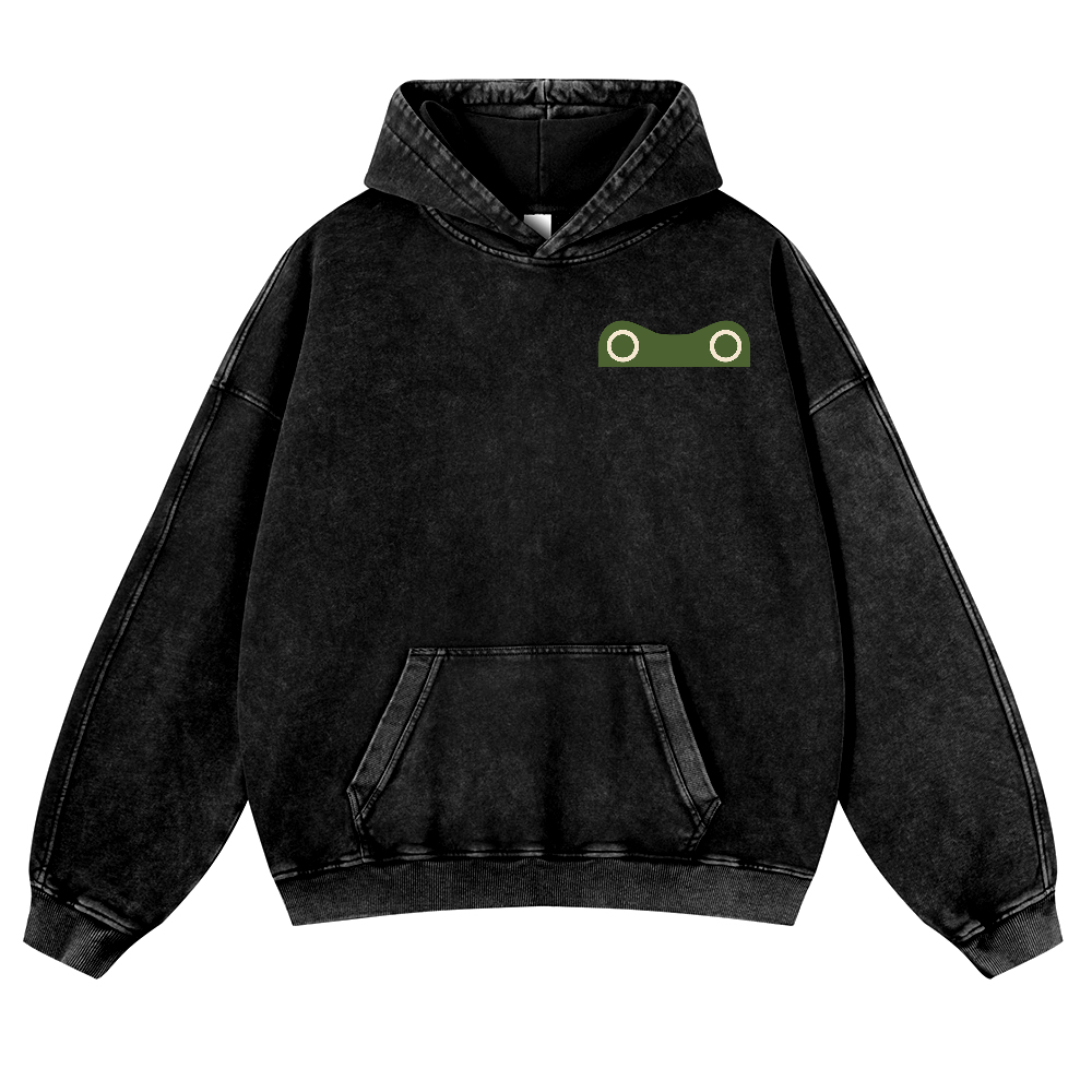 Matsumoto Hoji Frog Vintage Washed Cotton Back Art Hoodie